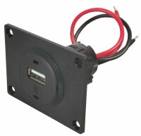 Einbausteckdose mit Montageplatte - 1x USB-A