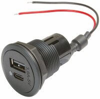 Einbausteckdose - 1 x USB-A und 1 x USB-C
