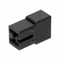 Flachsteckgehäuse schwarz 2-pol männl.