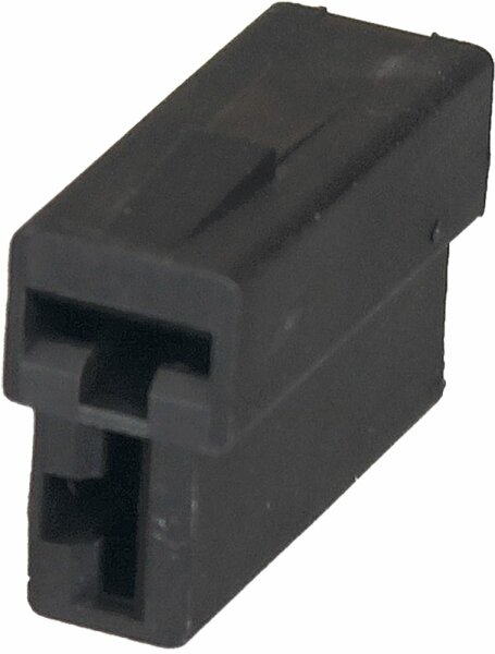 Flachsteckgehäuse T schwarz 2-pol. männl.