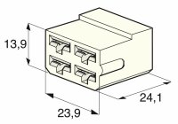 Flachsteckgehäuse 4-pol männl.