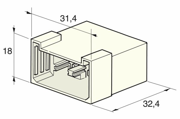 Connexion femelle pour fiches plates 6 pôles