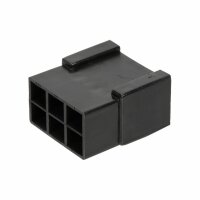 Connexion femelle pour fiches plates 6 pôles, noire