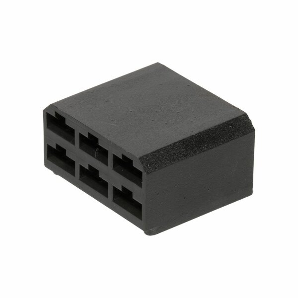 Flachsteckgehäuse schwarz 6-pol männl.