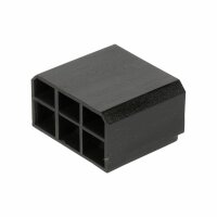 Flachsteckgehäuse schwarz 6-pol männl.