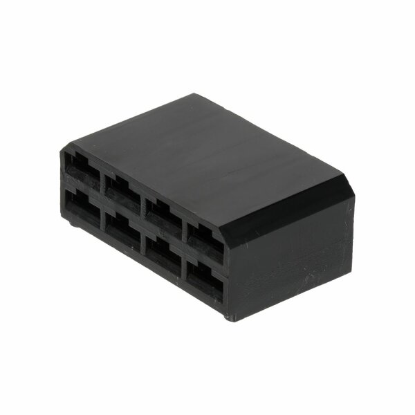 Flachsteckgehäuse schwarz 8-pol männl.