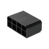 Flachsteckgehäuse schwarz 8-pol männl.