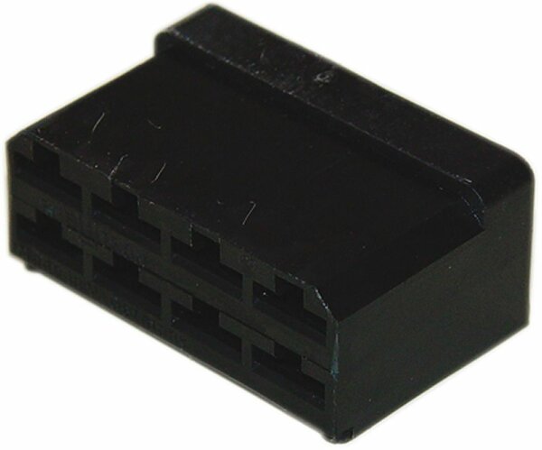 Prise pour fiches femelles plates 8 broches noire