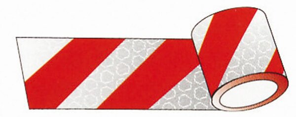 Reflektierklebeband rot/weiss 25m x 100mm