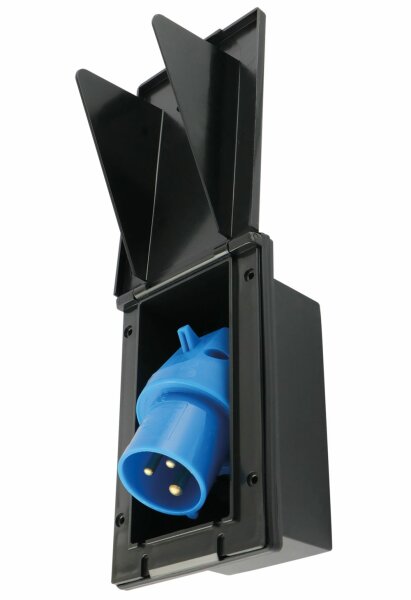 CEE-Caravan-Einbaustecker 3-pol 16 A, schwarz