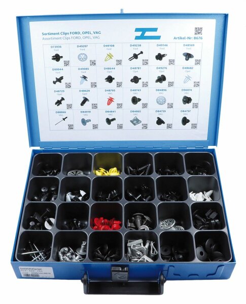 Assortiment Clips FORD, OPEL, VAG, 240pièces