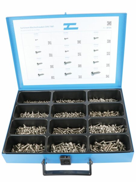 Assortiment vis à tôle empreinte cruciforme