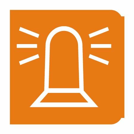 Symbole - feu tournant orange