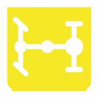 Emblem - Differentialsperre hinten gelb/weiss