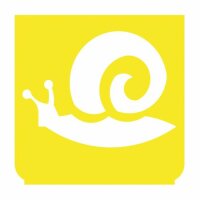 Emblem - Schnecke (langsam) gelb/weiss