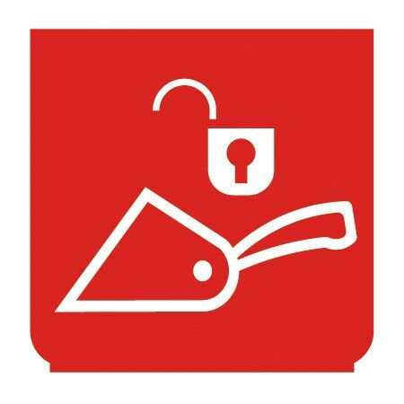 Emblem - Schaufel verriegelt rot