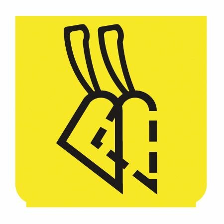 Emblem - Schaufel heben gelb/schwarz