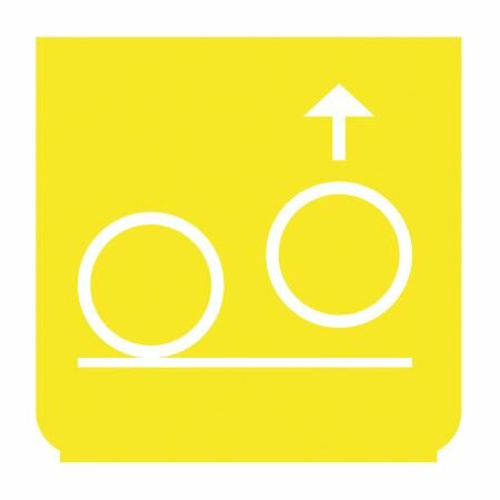 Emblem - Achse hinten heben gelb/weiss