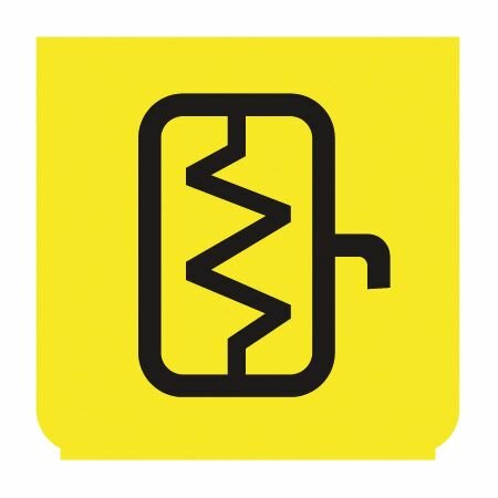 Symbole - dégivreur rétroviseur ext. jaune/noir