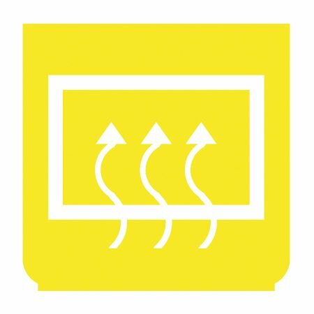 Emblem - Heckscheibenheizung gelb/weiss