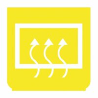 Emblem - Heckscheibenheizung gelb/weiss