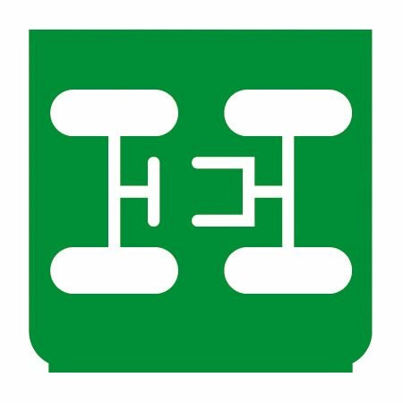 Emblem - Allradantrieb unterbrochen grün