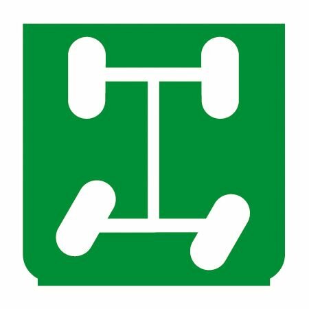 Emblem - Allradlenkung vorne grün