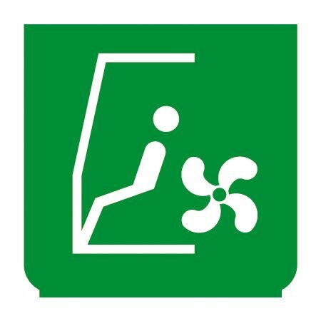 Emblem - Fahrersitz Belüftung grün