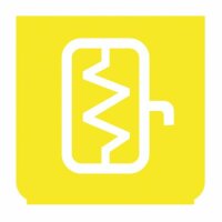 Emblem - Spiegelheizung gelb/weiss