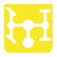 Emblem - zusätzlicher Antrieb gelb/weiss