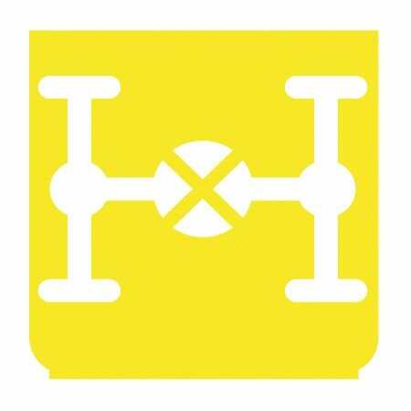 Emblem - Differentialsperre gelb/weiss