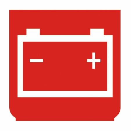 Emblem - Batterie rot