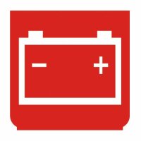 Emblem - Batterie rot