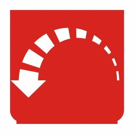 Emblem - Leerlauf rot/weiss