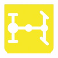 Emblem - Differentialsperre hinten gelb/weiss