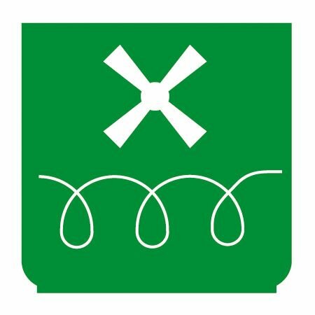 Emblem - Warmluft-Gebläse grün