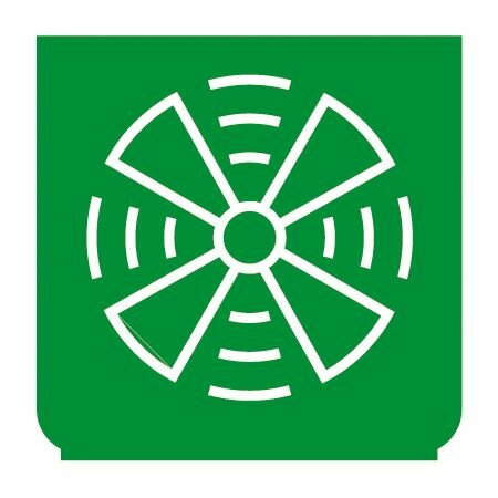 Emblem - Gebläse schnell grün