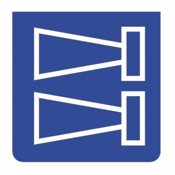 Emblem - Doppelhorn blau/weiss