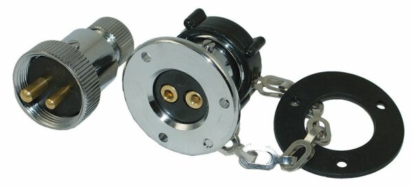 Hella Marine - fiche et prise 2 pôles, chromée