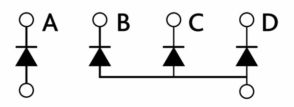 Boîte à diodes, 4 fixations