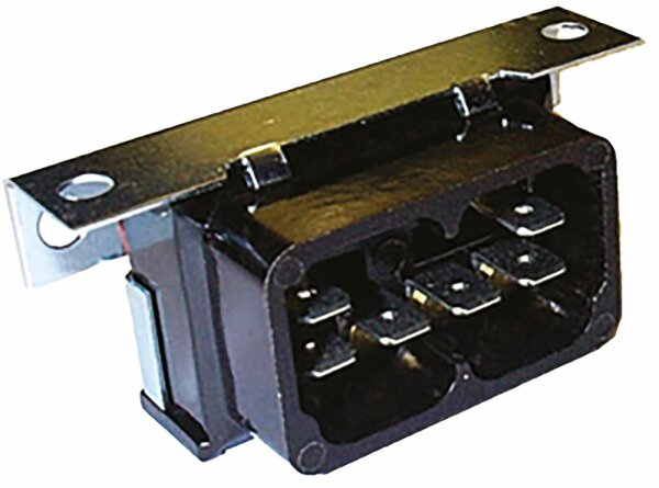 Gehäuse mit 4 Dioden und Flachsteckanschlüssen 12/24 V