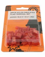 20 Isolierte Fahnenkabelschuhe rot 1.5mm2