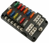 Stecksicherungsdose 12-pol mit LED-Ausfallanzeige