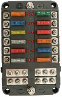 Stecksicherungsdose 12-pol mit LED-Ausfallanzeige