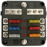 Stecksicherungsdose 6-pol mit LED-Ausfallanzeige