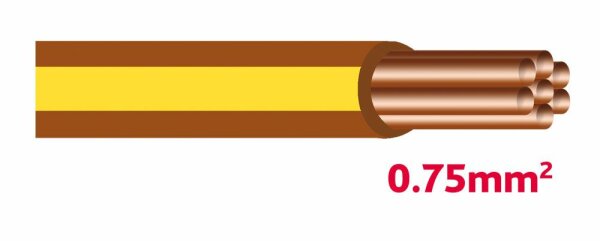 Câble pour éclairage automobile 0.75 mm marron / jaune