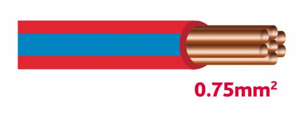 Câble pour éclairage automobile 0.75 mm rouge / bleu