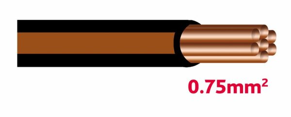 Câble pour éclairage automobile 0.75 mm  noir / marron