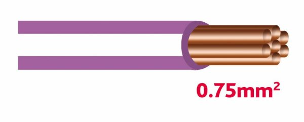 Autolichtkab. 0.75 mm Violett / weiss