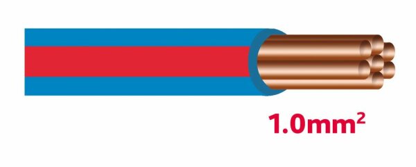 Câble pour éclairage automobile 1.0 mm bleu / rouge